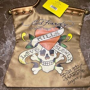 RARE Vintage Ed Hardy “Love Kills Slowly” Tote Bag – Y2K Collector Piece